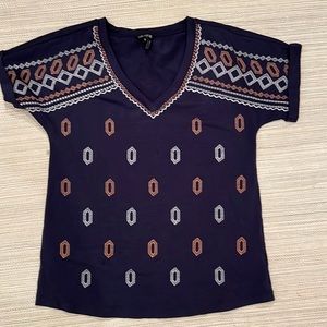 Nic + Zoe navy women’s dress tshirt